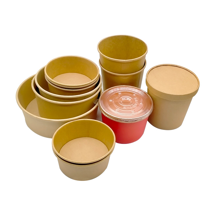 Kraft Paper Bowl with Lid